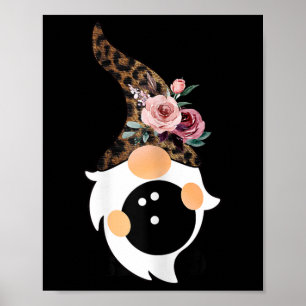 Poster Femmes Filles Mignonnes Bowling Et Gnome Avec Fl L