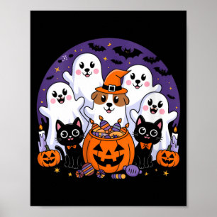 Poster Femmes Halloween Chien Fantôme Halloween Chien Drô