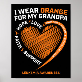 Poster Femmes Je Porte De L'Orange Pour Mon Grand-Père Le