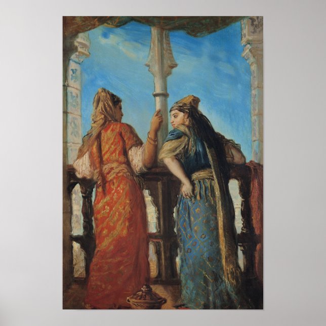 Poster Femmes juives au Balcon, Alger, 1849 (Devant)