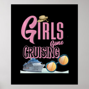 Poster Femmes Jute Casquettes Filles parties Cruiser