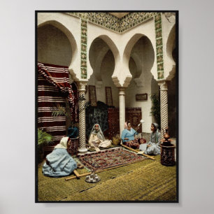 Poster Femmes maures faisant les tapis arabes, Alger,