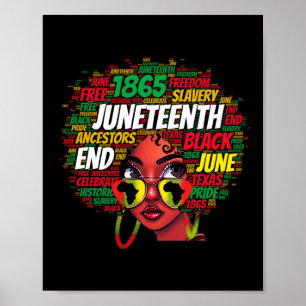 Poster Femmes Messy Bun JunetDix Célébrent L'Indépendance