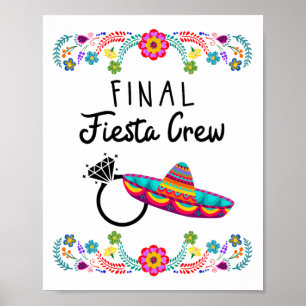 Poster FEMMES Mon Dernière Fiesta Mariée Bachelorette Par