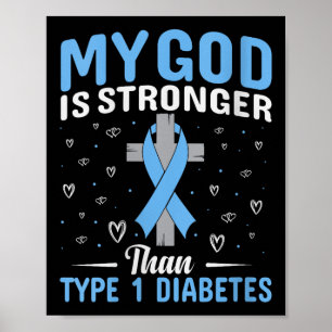 Poster Femmes Mon Dieu Est Plus Fort Que Le Diabète De Ty