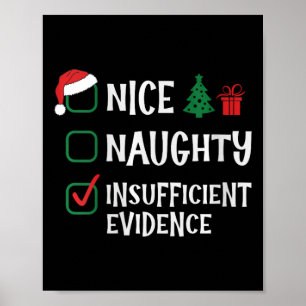Poster Femmes Nice Naughty Preuves insuffisantes Christma