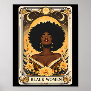 Poster Femmes noires Afro Cheveux Noir Histoire Mois Taro