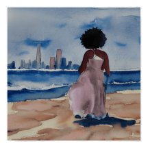 FEMMES NOIRES SUR LA PLAGE AVEC SAN FRANCISCO SKYL