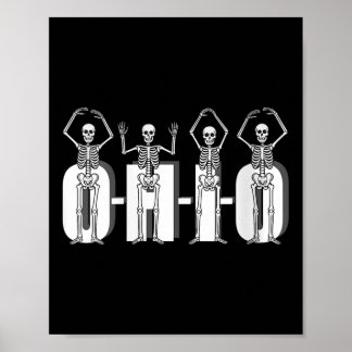 Poster Femmes O-h-i-o Skeletons d'Etat Funny Ohio Vintage