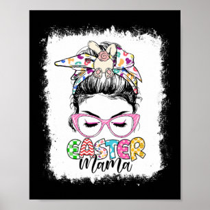 Poster Femmes Pâques Maman Chignon Ébouriffé Cheveux Fami