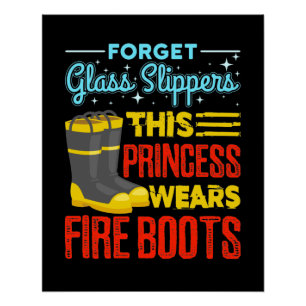 Poster Femmes Pompiers Cette Princesse Porte Des Bottes D
