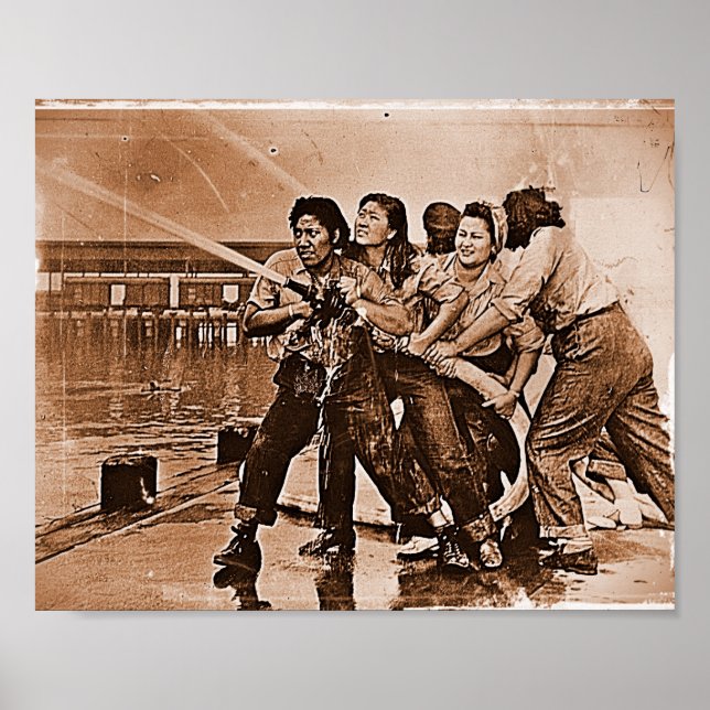 Poster Femmes pompiers Pearl Harbor 7 décembre (Devant)