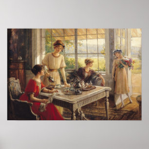 Poster Femmes prenant du thé