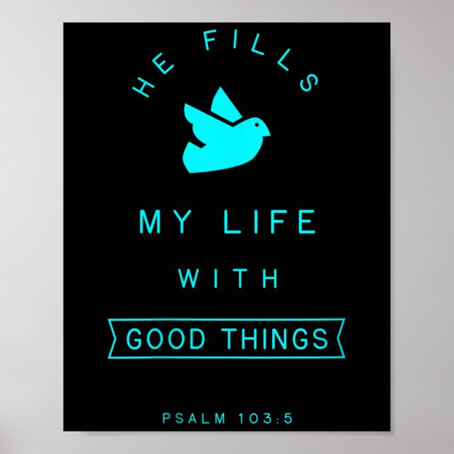 Poster Femmes Psaume 103 Bonnes choses Bible Verse Citati (Devant)