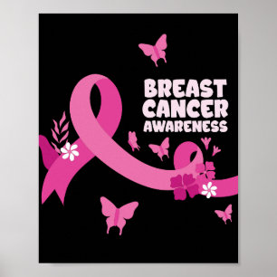 Poster Femmes Ruban Rose Cancer Sensibilisation au Cancer