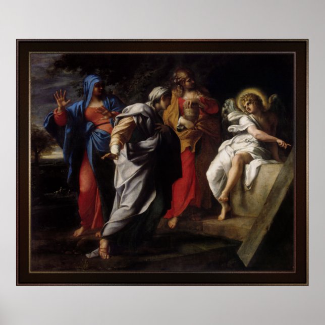 Poster Femmes saintes à la tombe du Christ par Annibale C (Devant)
