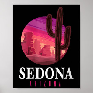 Poster Femmes Sedona Arizona Cactus Coucher de soleil Dés