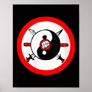 Poster Femmes Yin Yang Tai Chi Arts Martiaux Épée Et Fis