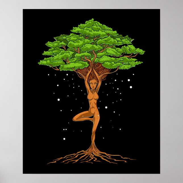 Poster Femmes Yoga Arbre De Vie (Devant)