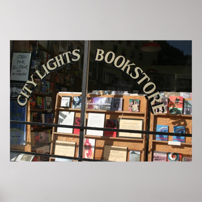 Poster Fenêtre d'affichage de la librairie City Lights (Devant)