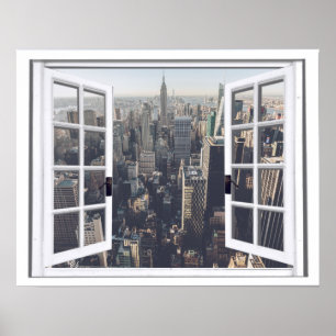 Poster Fenêtre de Faux de vue de New York City