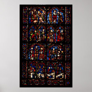 Poster Fenêtre dépeignant des scènes