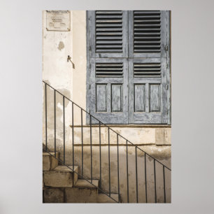 POSTER FENÊTRE EN BOIS GRIS