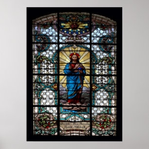 Poster Fenêtre en verre tendu de l'église paroissiale