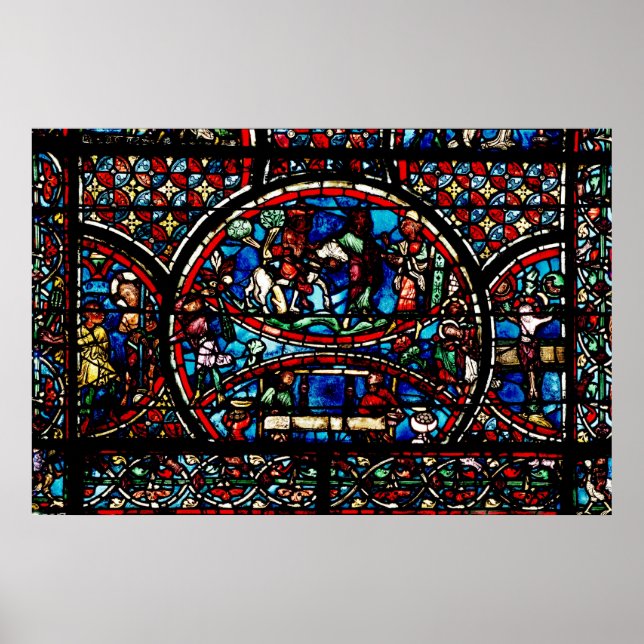 Poster Fenêtre représentant le bon samaritain (Devant)