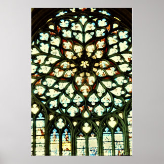 POSTER FENÊTRE ROSE CATHÉDRALE SENS