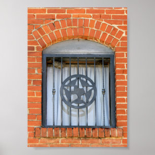 Poster Fenêtre Texas Star 5 x 7 pouces