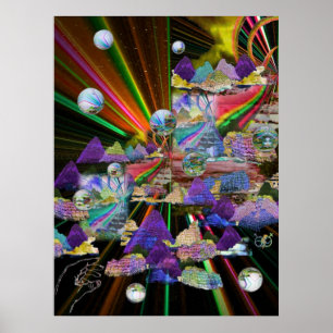 Poster Fenêtres en verre tendu 3-D