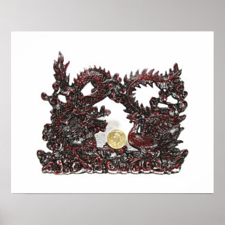 Poster Feng Shui Dragon & Phoenix