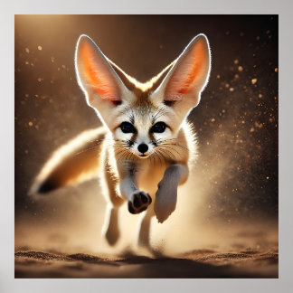 Poster Fennec Fox Runward Epic Wildlife Action