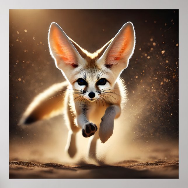 Poster Fennec Fox Runward Epic Wildlife Action (Devant)