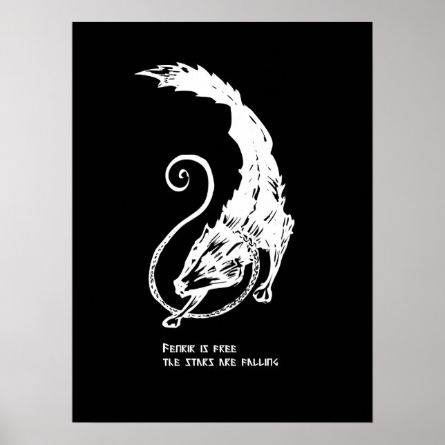 Poster Fenrir Fenris est free dog viking norse mythology (Devant)