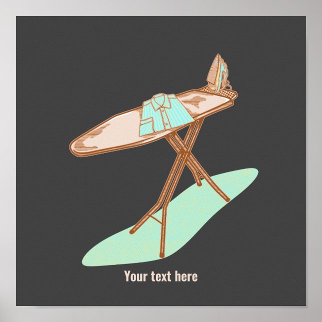 Poster Fer et table à repasser (Devant)