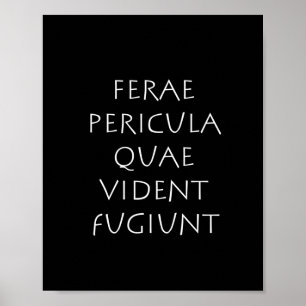 Poster Ferae periculum quae vident fugitif