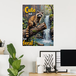 Poster Feral Charm : Le portrait d'un Raccoon