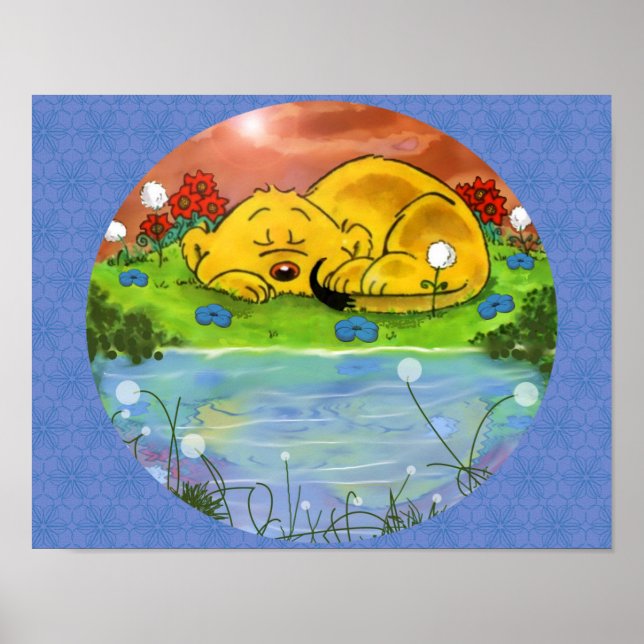 Poster Ferald Dormir Sur L'Affiche Des Fleurs De Soleil (Devant)