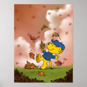 Poster Ferald Parmi Les Feuilles D'Automne