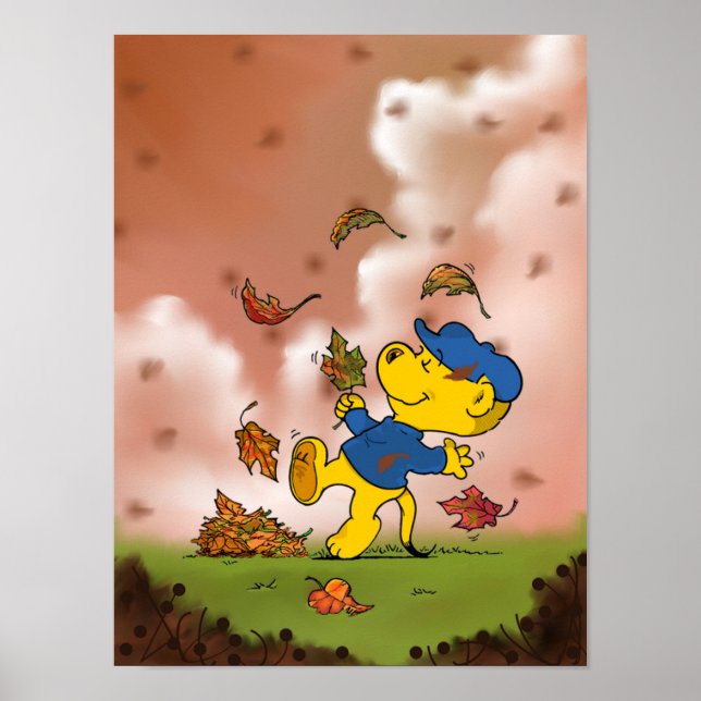 Poster Ferald Parmi Les Feuilles D'Automne (Devant)