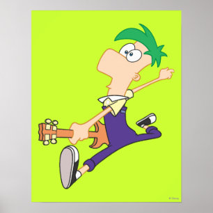 Poster Ferb Rocking Out avec guitare