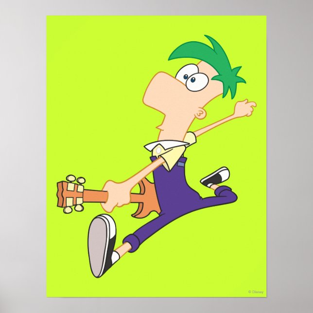 Poster Ferb Rocking Out avec guitare (Devant)