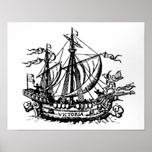 Poster Ferdinand Magellan's boat 'Victoria'