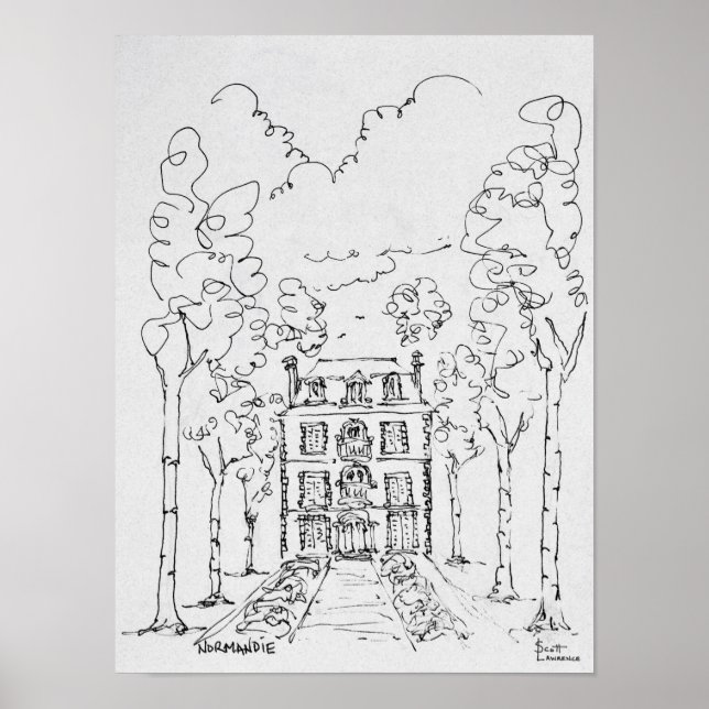 Poster Ferme à cheval | Normandie, France (Devant)