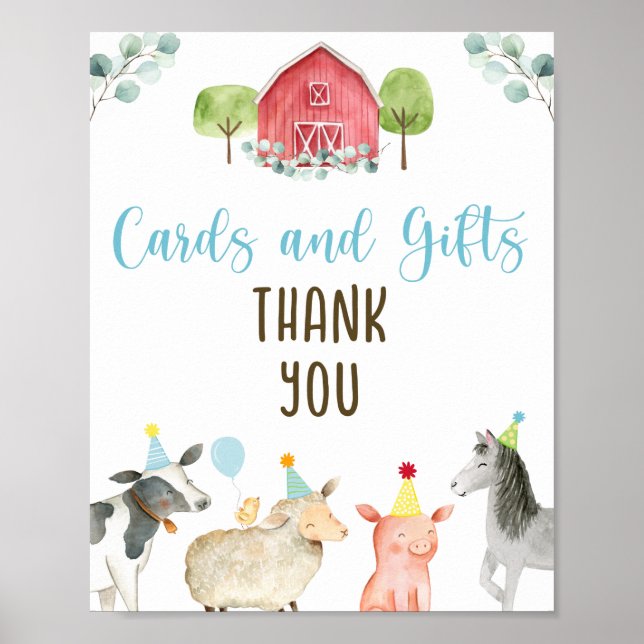 Poster Ferme Carte de verdure & Cadeaux Symbole d'anniver (Devant)