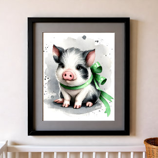 Poster Ferme d'animaux de pépinière Touch of Color Cochon