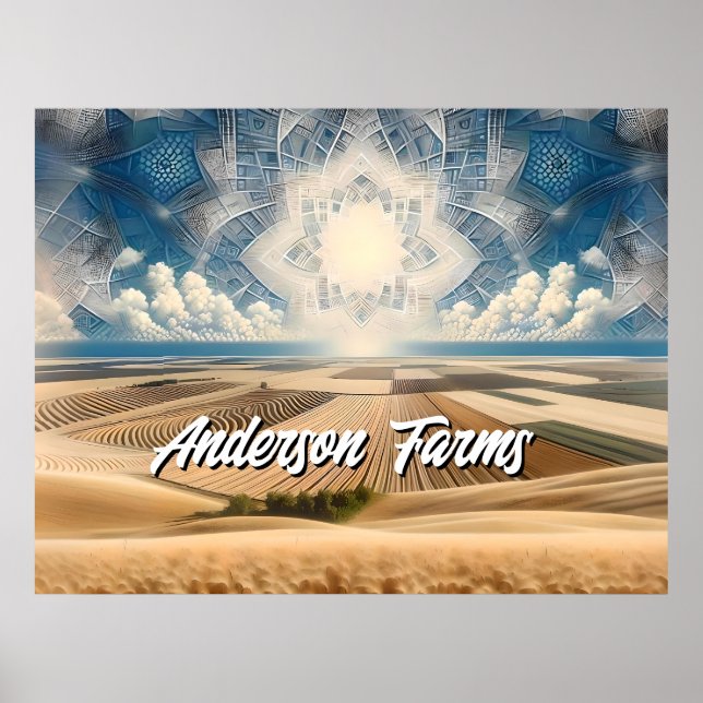 Poster Ferme de blé des Prairies Abstraite (Devant)