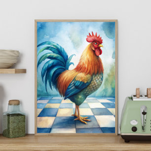 Poster Ferme de campagne au coq rustique Cuisine 